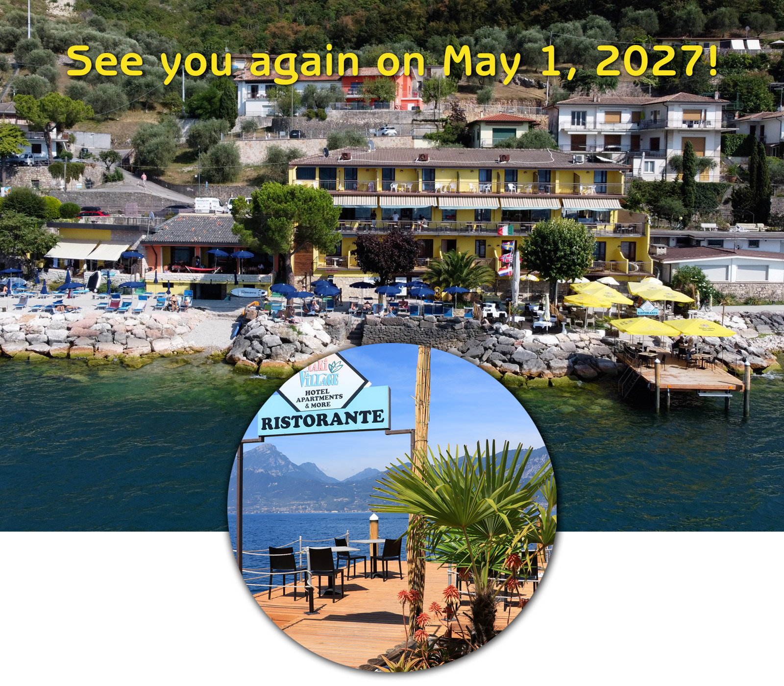 Il nostro Resort Taki Village, il Ristorante ed il Beach Bar "Dock & Dine" riaprono il 1° maggio 2027!